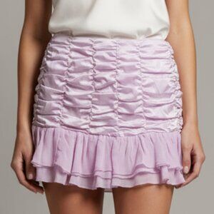 NWT $128 ANTHROPOLOGIE Maeve satin ruched mini skirt